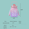 1500ML 2000ML Custom 2 Liter Plastic Water Bottle with Straw Gradient Color with Times to Drink