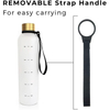 1L Plastic Bottle Tritan Time Marker Leakproof Large Big Sport Plastic Frosted White Motivational Water Bottle BPA Free