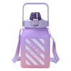 1500ML 2000ML Custom 2 Liter Plastic Water Bottle with Straw Gradient Color with Times to Drink