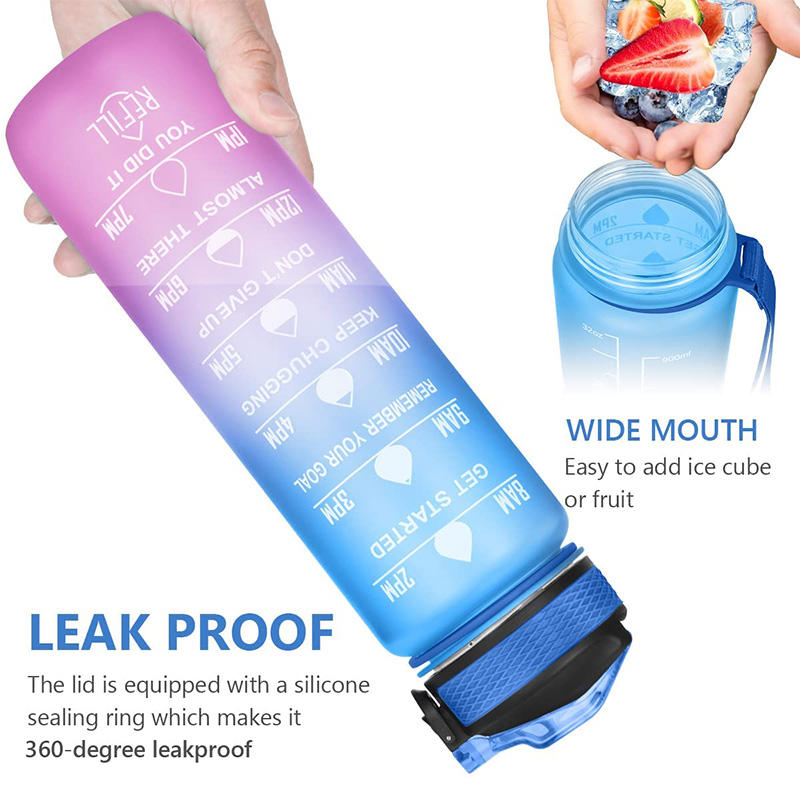 32oz 1L Tritan PCTG BPA Free Gym Gallon Custom Sport Motivational Plastic Bottle
