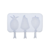 Silicone Ice Pop Molds Ice Cream Bar Mold Fruit Shape 3 Pieces Popsicle Molds with Plastic Sticks