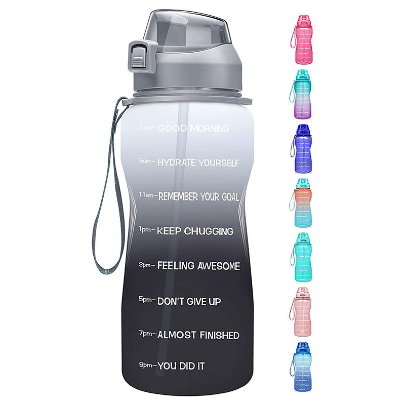 2000ml Custom 2 Liter Plastic Water Bottle with Straw Gradient