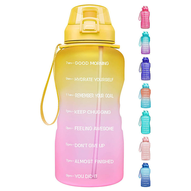 2000ml Custom 2 Liter Plastic Water Bottle with Straw Gradient