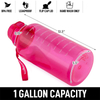 1 Gallon Motivational Water Bottle with Paracord Handle & Removable Straw - BPA Free Leakproof Water Jug with Time Marker