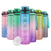 2024 Gradient Color Drinking Water Bottles 17oz,32oz Sublimation Frosted Glass Water Bottles With Plastic Lid