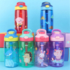 480ML BPA Free Cartoon Animal Princess Colorful Student Plastic Water Bottle With Straw and Handle