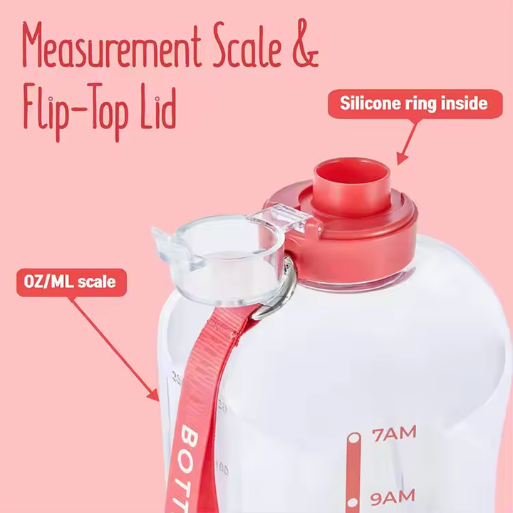 3.78L Large Capacity High Temperature and Drop Resistant Portable Straight Drink Mountain Climbing Plastic Water Bottle