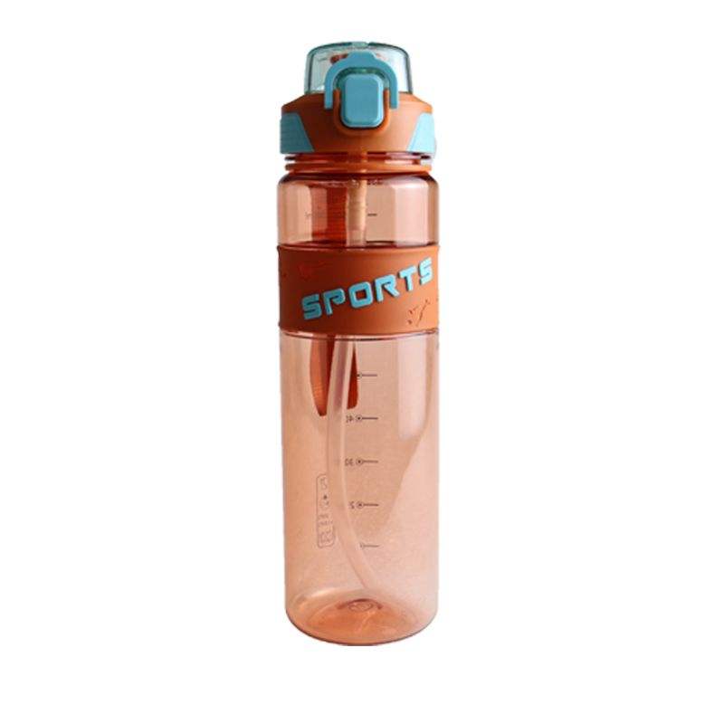 32oz Eco Friendly Wide Mouth with Straw and Handle Rope Portable Plastic Water Bottle Anti-slip Silicone Ring