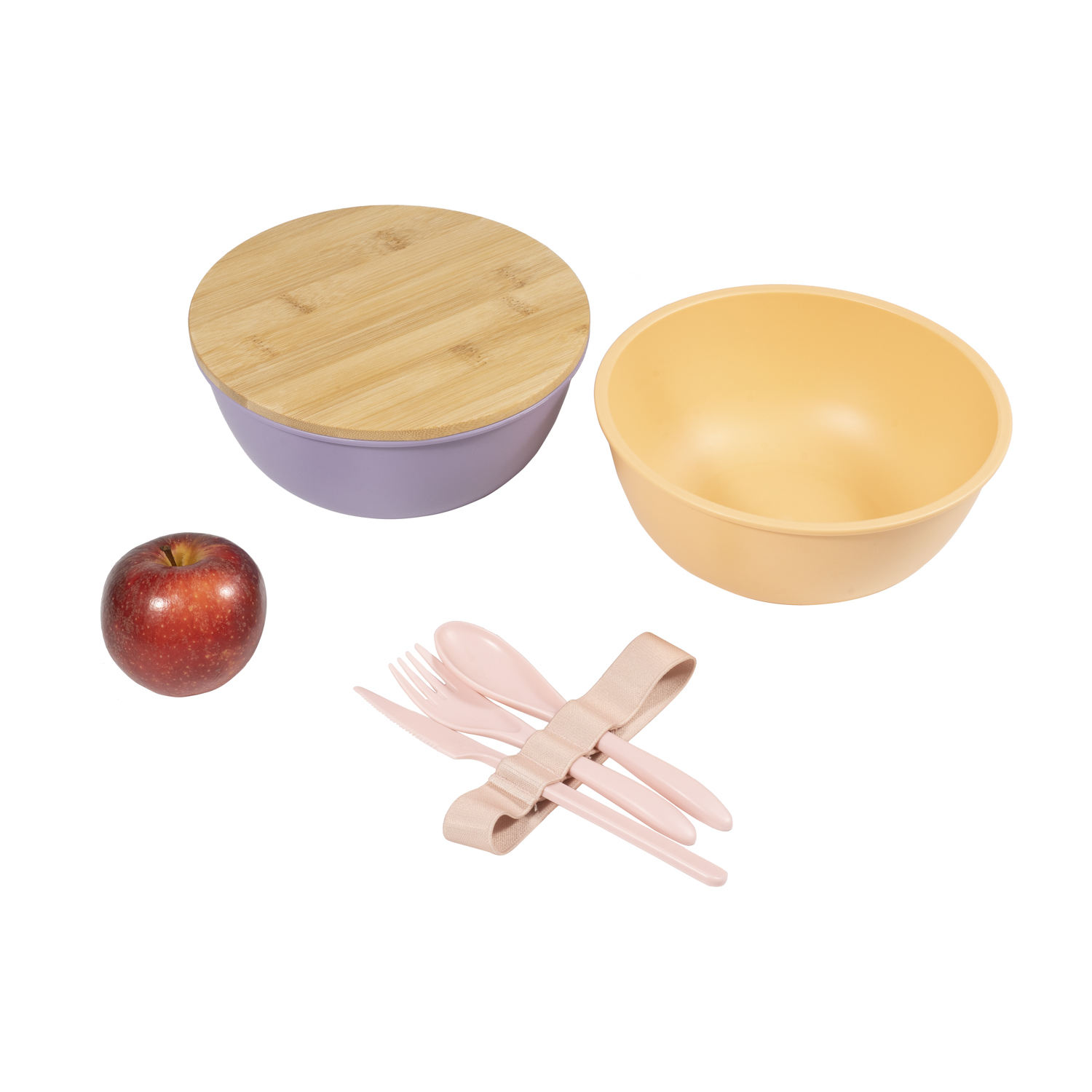 Custom logo Big Capacity 1280ml BPA Free Food Safe PP Material Bowls With Bamboo Lid Dishwasher Safe