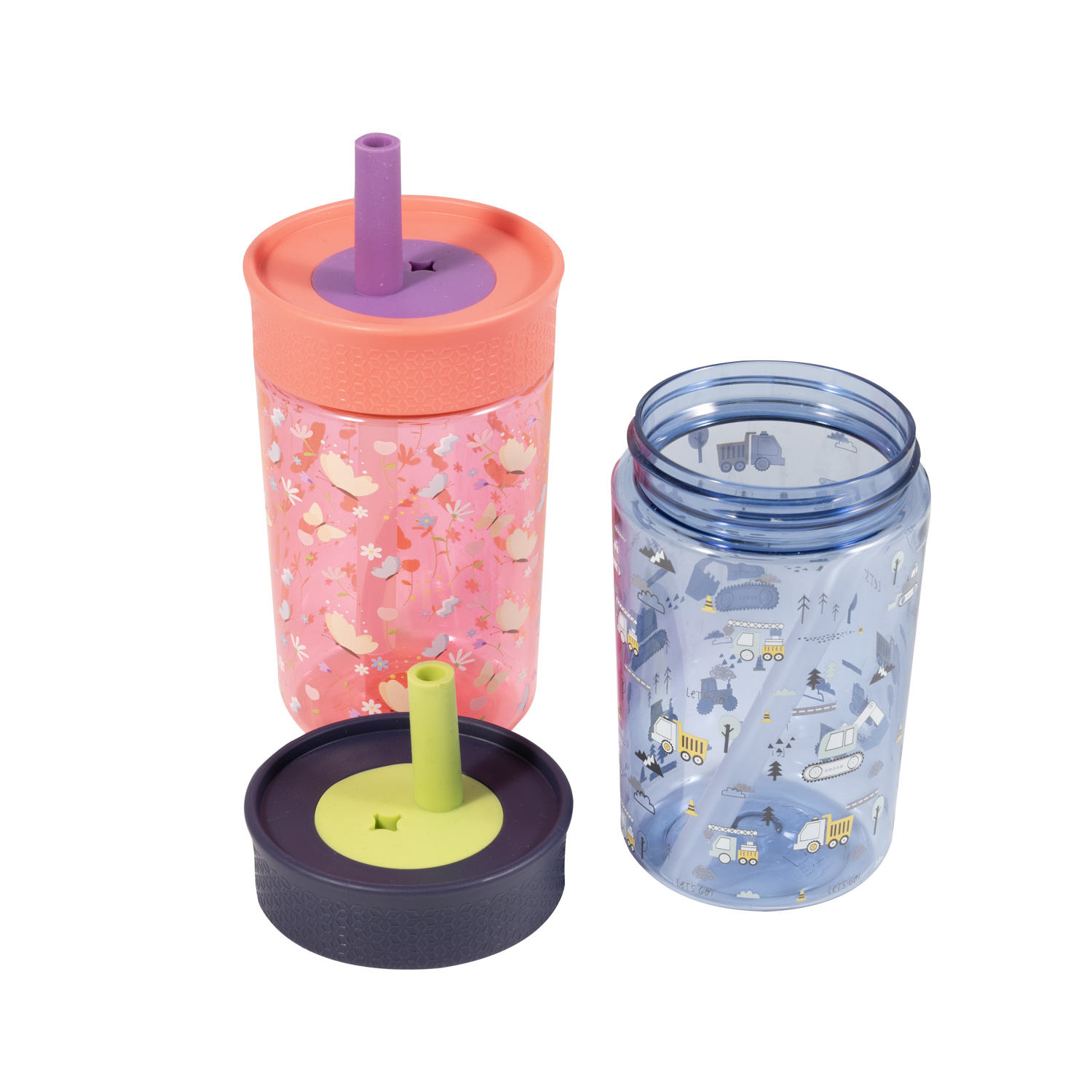 450ml Customizable Factory Supply Plastic Tumbler Straw Cups BPA Free Mini Plastic Water Bottle with Silicone Spouts