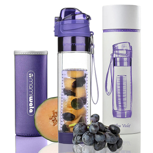 2025 Tritan Plastic Drink Water Bottle Fruit Infuser Bpa Free Lemon Infuser Water Bottle With Filter