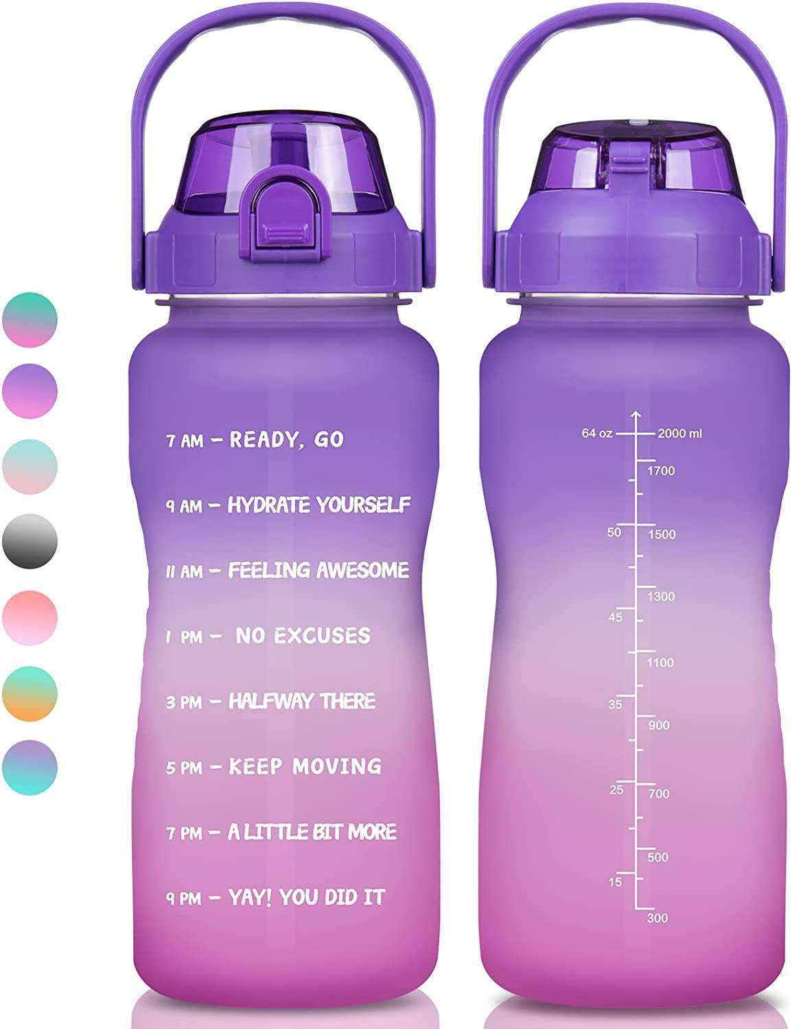 2200ML Gym Half Gallon Water Bottle Botellas De Agua Leak Proof Water Bottle