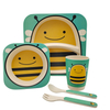 RPET Divided Kids Plate Set Include Spoon Fork and Cup Custom Dessert Plates BPA FREE PLASTIC Plates