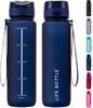 1000ml Tritan Direct Drinking Simple Plastic Water Bottle with Handle Rope and Pop up Lid