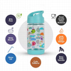 12 Oz BPA Free Environmentally Friendly Cartoon Cute Portable Plastic Water Bottle With Handle and Straw