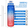 Hot Selling 32oz BPA Free Tritan One-click Fast Motivational Frosted Gradient Color Sport Water Bottle