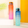 1000ML BPA Free Motivational Outdoor Tritan Plastic Water Straw Bottle With Handle