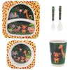 Free Custom Carton Reusable Bamboo Fiber Children's Tableware Dinner Sets