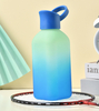 Custom logo and Color Direct Drinking with Handle Plastic Water Bottle Gradient Color square Water Cup