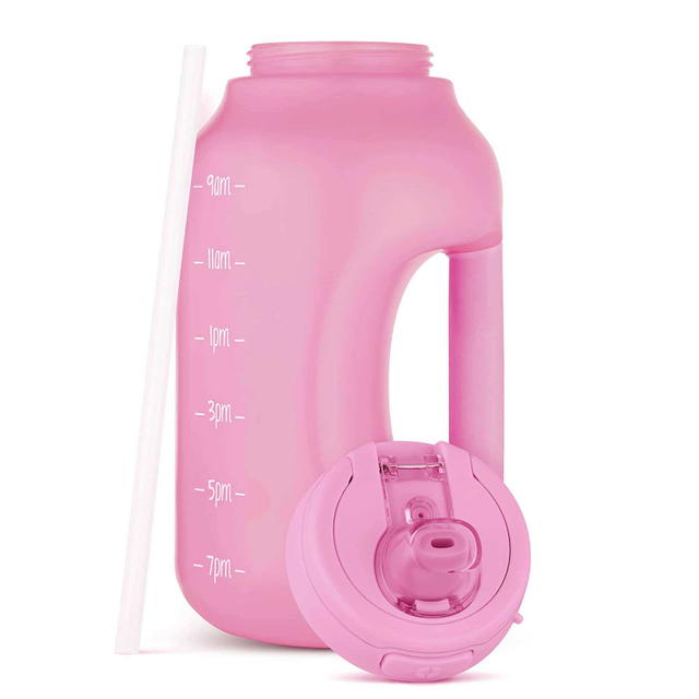 64oz Leak Proof Sports Plastic Gallon Water Bottle with Straw Gym Water Jug Custom Packing and logo