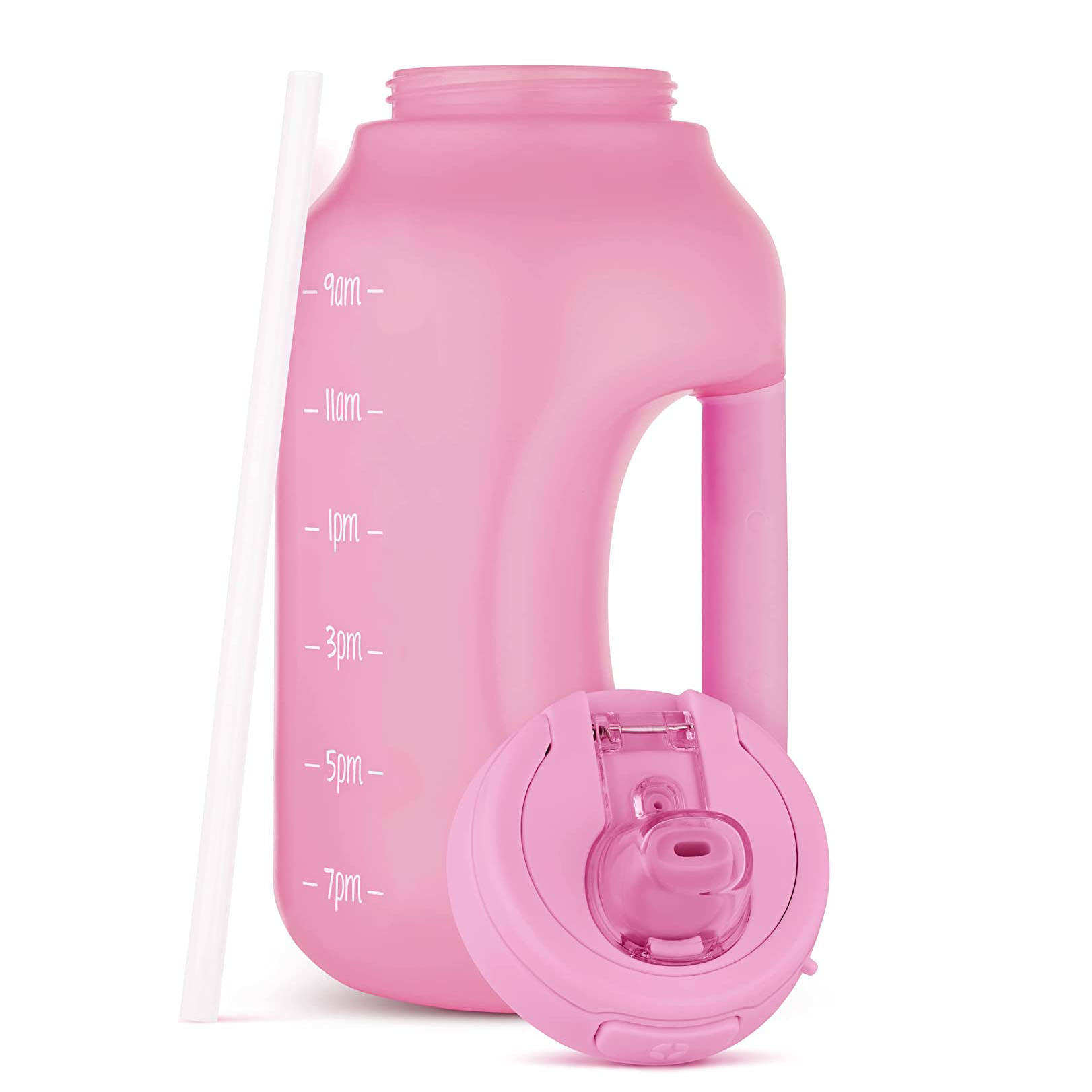 64oz Leak Proof Sports Plastic Gallon Water Bottle with Straw Gym Water Jug Custom Packing and logo