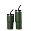 Colorful Powder Coated Vacuum Insulated Tumbler Flask Straw Stainless Steel 304 Thermal Outdoor Mug