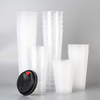 16oz & 12oz Custom Logo Disposable PET PP PLA Plastic Cups Straws Juice Tea Coffee Lid