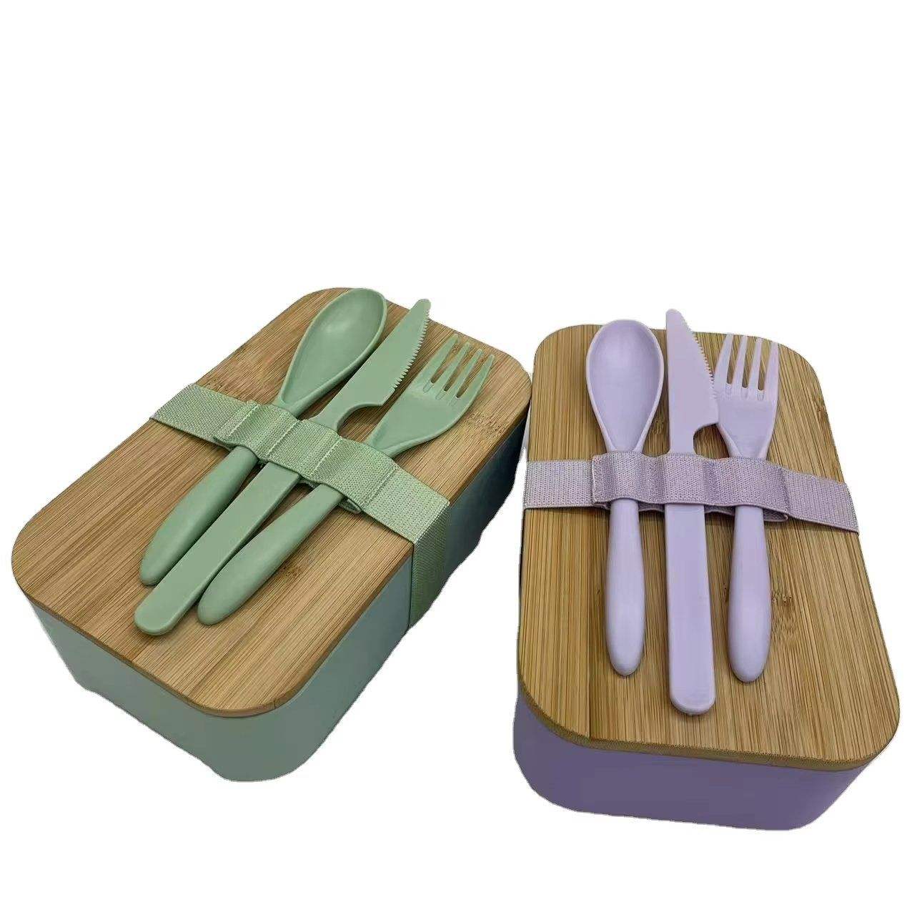 1000ml BPA Free Lunch Box with Bamboo Lid Kid Office RPET Lunch Bento Box