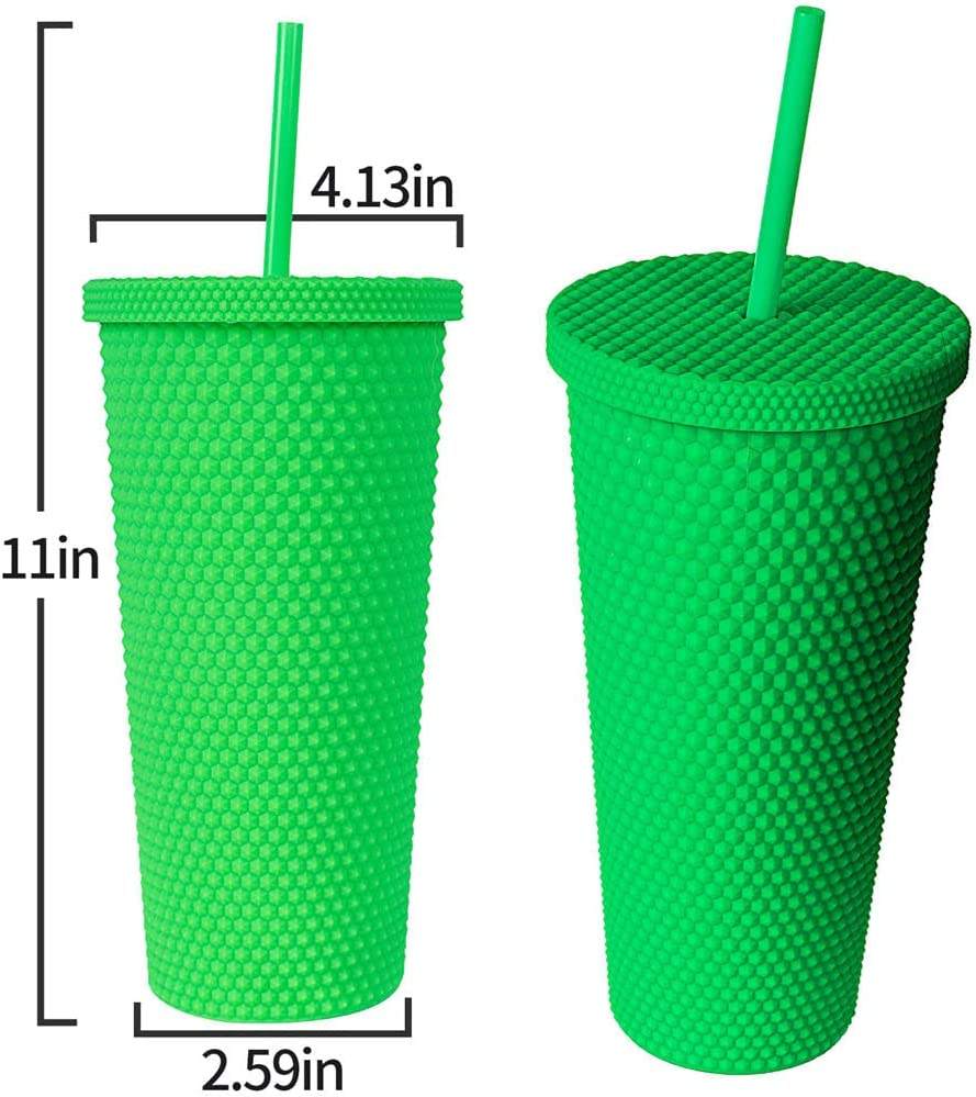 2024 Hot Sell 24oz Reusable Drinking Tumbler Double Wall Plastic Matte Tumbler With Straw