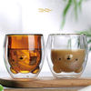 Cute Animal Shape Transparent Coffee Cup Gift Cup Double Wall High Borosicility Glass Water Bottle