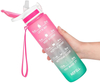 Tritan Eco Friendly Motivational Water Bottle with Time Marker Jug Bpa Free Cute Plastic 2 Liter Large Half Gallon 32 oz