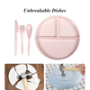 Pratos De Palha De Trigo Infantil Custom Dessert Plates RPET BPA FREE PLASTIC Plates Divided Plate