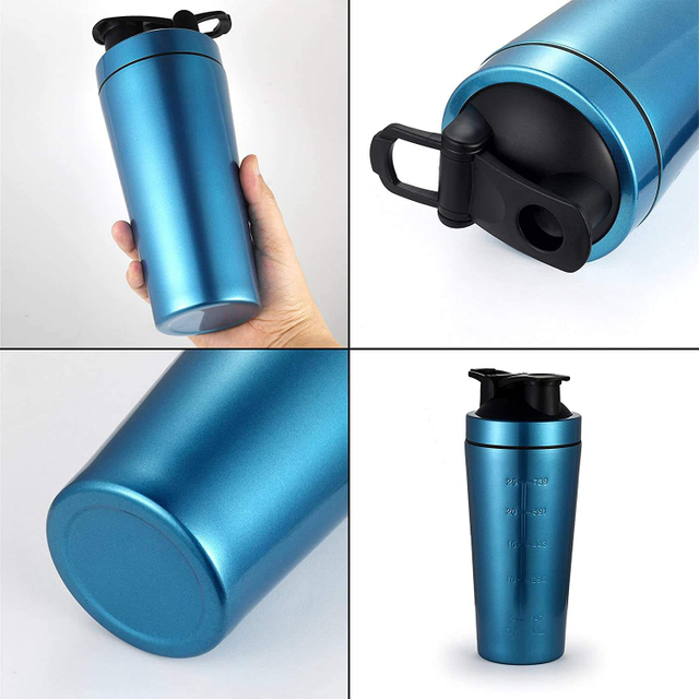 Custom Logo Stainless Steel Shaker Bottle Gym, Fitness Wide Mouth Durable Protein Shaker Gym Bottle