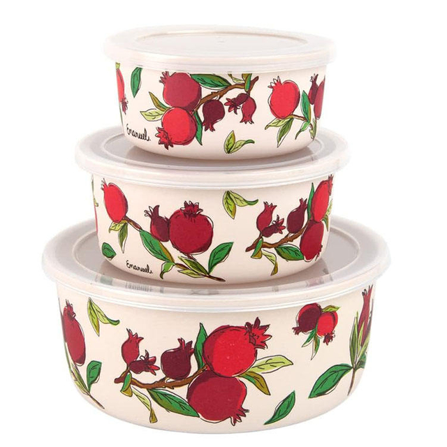 2023 New Material Eco-friendly RPET Plastic Bowl With PP Lid 3 Sets Customize Colors and Patterns