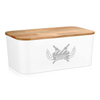 RPET Recycle Plastic Bread Box with Bamboo Cutting Board Lid Bread Storage Container for Kitchen Counter