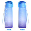 Wholesale Eco Friendly Tritan Plastic Sport Water Bottle With Time Marker Custom Straw Lid Drink Motivational Water Bottle