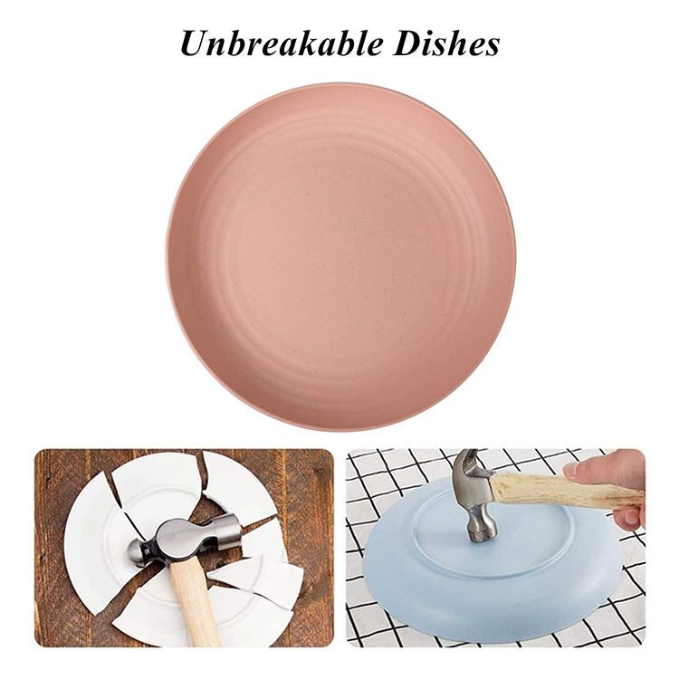 New Material Hot Sales Platos De Bebe De Paja De Trigo Picnic Restaurant RPET Dinner Plate Food Plates