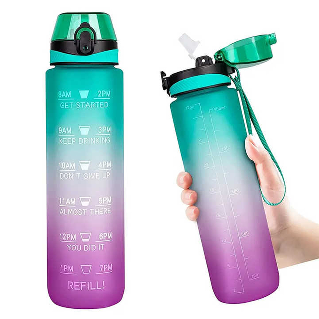 Botella De Agua 1 Litro Enerbone 32 Oz Water Bottle School With Times to Drink an Plastic Bottled Water