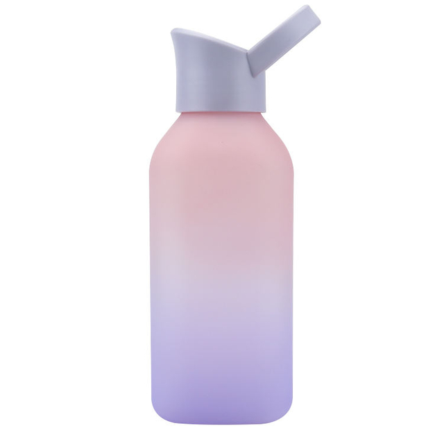 Factory Price 1000ML 32OZ Frosted Gradient Bottom Silicone Streight-drinking Gym Water Bottle with Plastic Handle
