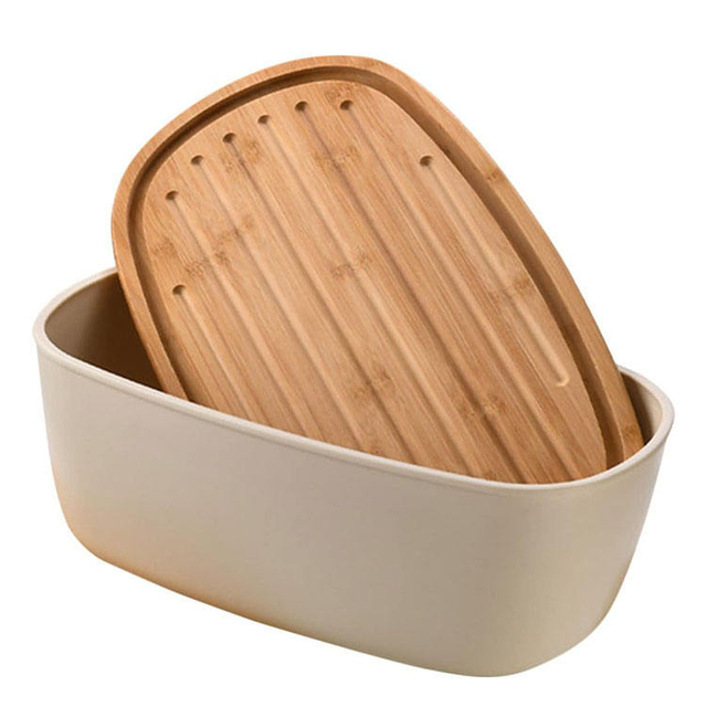 Big Capacity High Quality Durable Material with Strong Stability Elevated Design with Bamboo Lid Household Bread Box Food