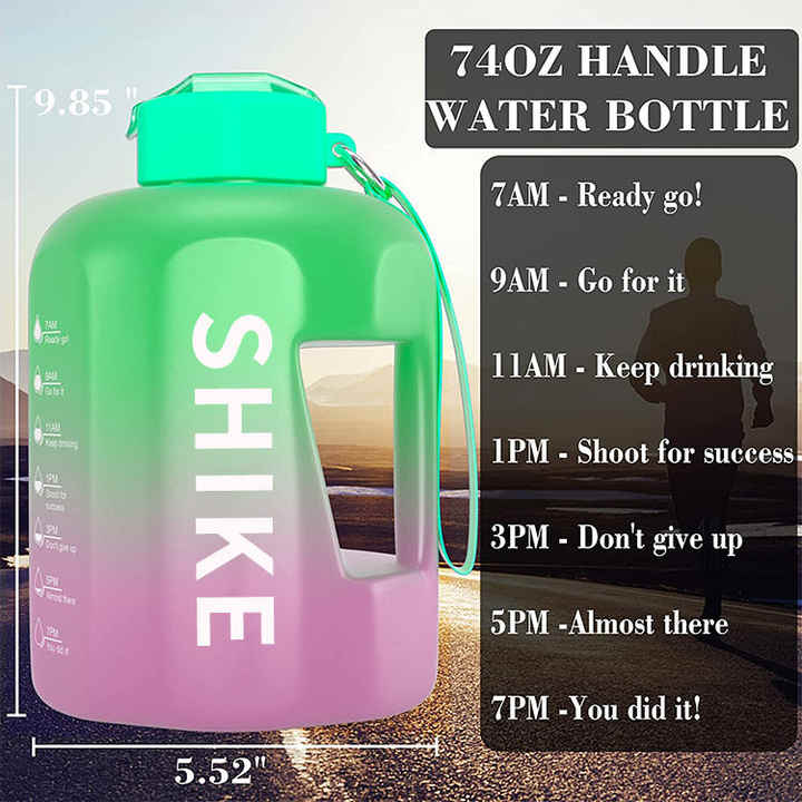 Half Gallon Water Bottle 74Oz Motivational 2.2L Dropshipping Chinese Suppliers Sports Water Bottle