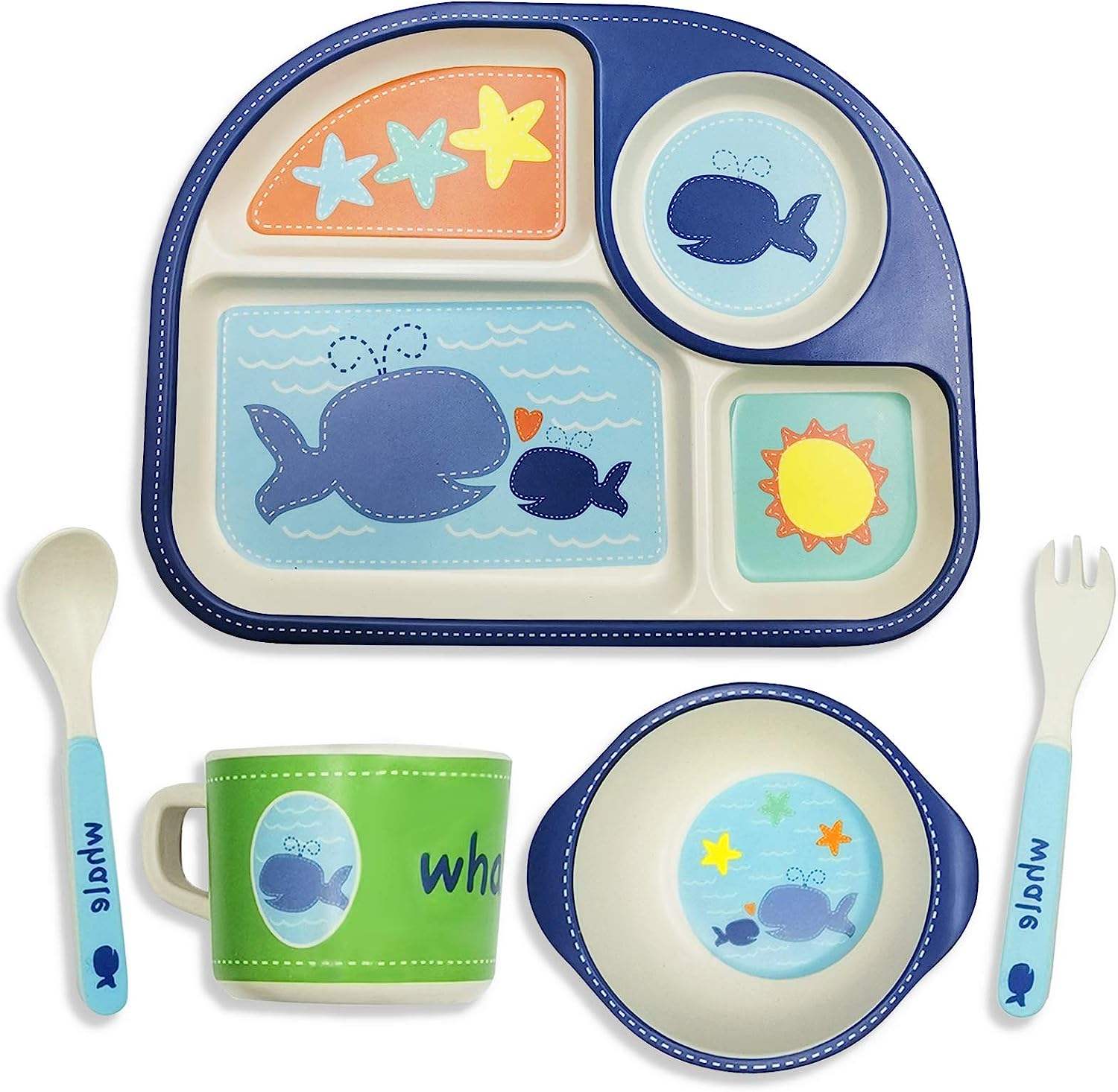 BPA FREE RPET MATERIAL PLASTIC Food Grade KIDS SETS Toddler Forks and Spoons Set