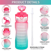 High Quality 64Oz Gradient Color Big Capacity Tritan Plastic Sports Water Bottle With Straw Time Marker