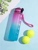 1L 32 OzCustom Plastic Straw Strainer Filter Gym Sports BPA Free Tritan Motivational Water Bottle With Time Marker