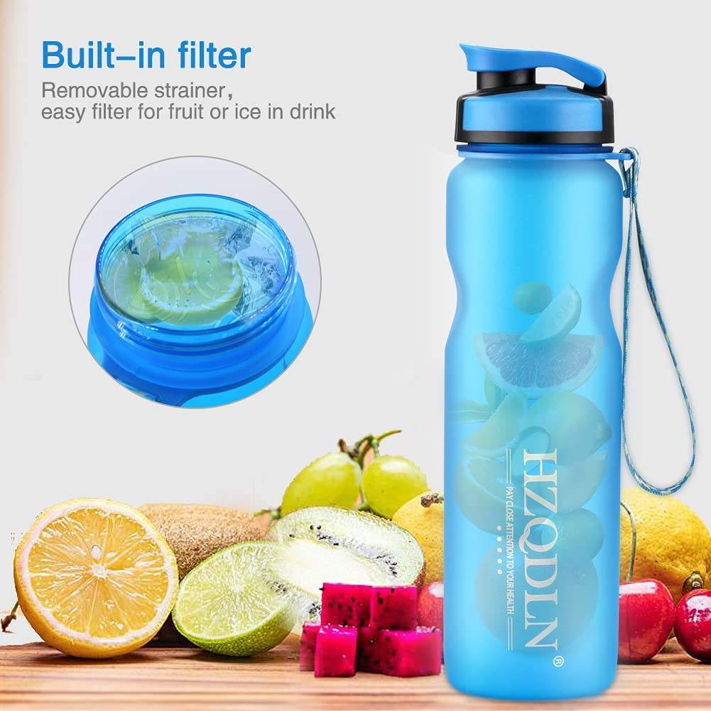 32 oz BPA FREE MOTIVATIONAL WATER BOTTLE WITH TIME MARKER REUSABLE WATER BOTTLE PERFECT for the GYM and OFFICE