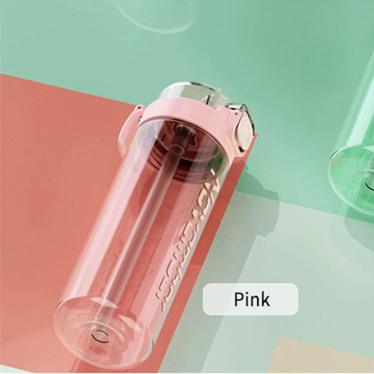500ml/600ml Leak Proof Sports Spray Plastic Water Bottle with Spray Mist Plastic Drink Bottle for Kids Students