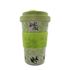 14OZ BPA Free Custom Wheat Straw Portable Coffee Mugs Bamboo Fiber Coffee Cup with Lid and Sleeve