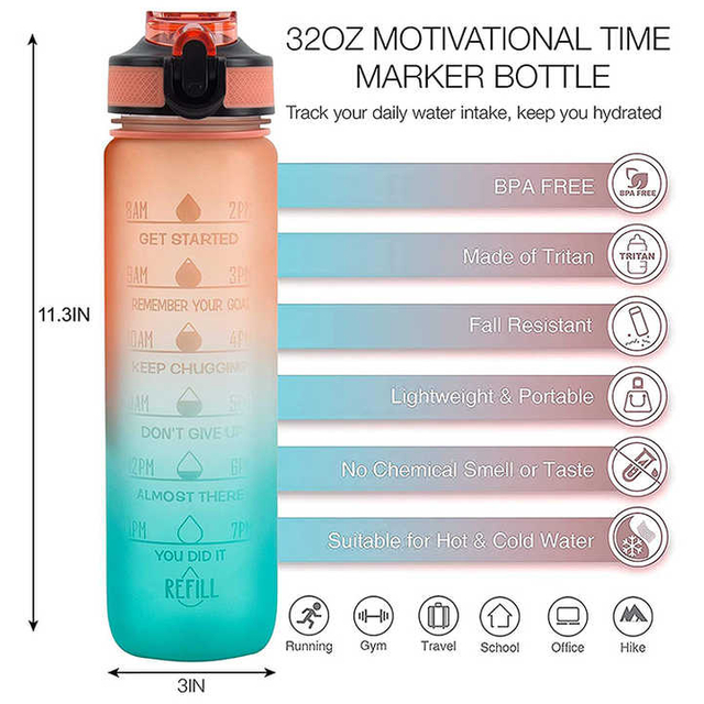 Garrafa De Plastico Botellas Outdoor Transparente Fancy Plastic Bottle of Water Gym Bottles to Customize