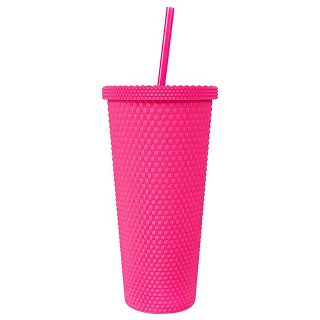 Cawan Plastik Tasse Avec Paille Double Wall Coffee Cup With Lid and Straw Customized Tumblers
