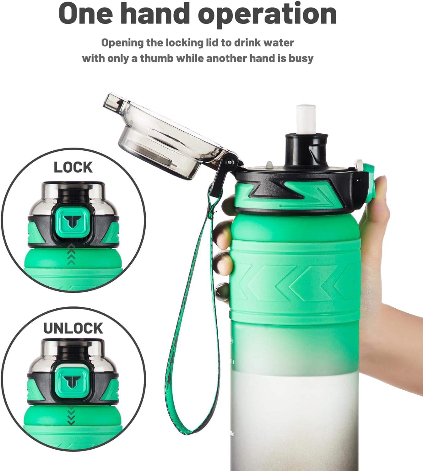 Custom Logo OEM Factory 32oz Water Bottle with Straw BPA Free Leakproof Plastic Bottle Dishwasher Safe Tritan Sports Bottle